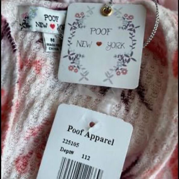 NWT POOF NEW YORK Junior SMALL Floral Thermal Top - Picture 6 of 7